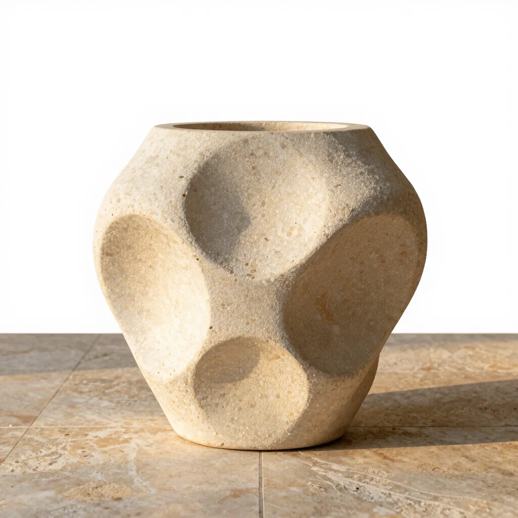 Monolithic Ivory Garden Sculpture
